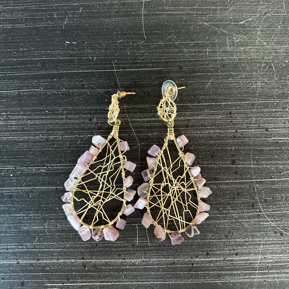 Fun Purple Jewelry / Earrings with purple beads, necklace purple sparkles